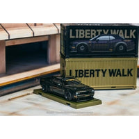 T64G-TL039-BK Tarmac Works 1/64 LB-WORKS Dodge Challenger SRT Hellcat Black Metallic with 2 containe