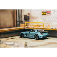 T64G-027-MB Tarmac Works 1/64 Mercedes-Benz SLS AMG Coupe Black Series Matte Blue