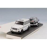 87U00068 1/87 Mercedes-Benz G-Class w. trailer and Mercedes-Benz 450 SLC