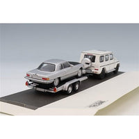 87U00068 1/87 Mercedes-Benz G-Class w. trailer and Mercedes-Benz 450 SLC