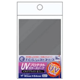 CAC-SL28 TCGジャストサイズ UVプロテクトカラースリーブ クリアブラック (50枚入)