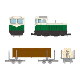 327547 鉄道コレクション ナローゲージ80 猫山森林鉄道 S4型ディーゼル機関車(ツートンカラー)+運材車 2両セットC