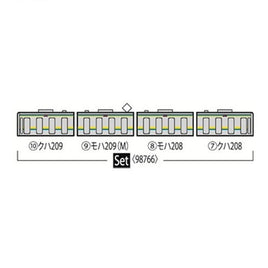 98766 209-2100系通勤電車(房総色・4両編成)セット(4両)