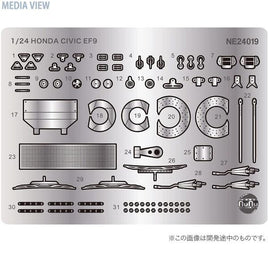 NE24019 NuNu 1/24 レーシングシリーズ ホンダ シビック EF-9 1992 TIサーキット・英田 Gr.A 300kmレース用ディティールアップパーツ