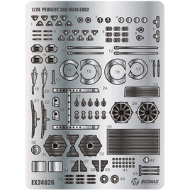 EX24026  BEEMAX 1/24 プジョー 306 MAXI EVO2 1998 モンテカルロラリー クラスウィナー用 ディテールアップパーツ