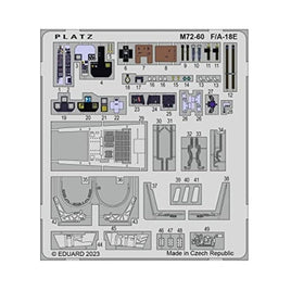 M72-60 プラッツ 1/72 F/A-18E スーパーホーネット用エッチングパーツ