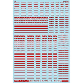 GM-129 FREE GM ラインデカール No.7「ストレート・ライン #1 」レッド