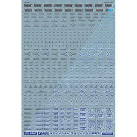 GM-571 1/100 GMコーションデカールNo.1「アヴィエーション・英語#1」ダークグレー&ネオンブルー