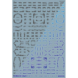 GM-580 1/100 GM ラインデカール No.1「with コーション」#1ダークグレー&ネオンブルー