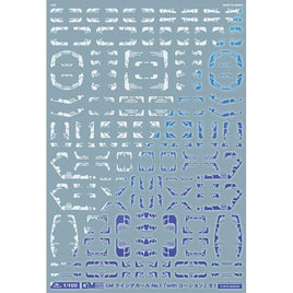 GM-581 1/100 GM ラインデカール No.1「with コーション」#1ホワイト&ネオンブルー