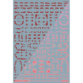 GM-582 1/100 GM ラインデカール No.1「with コーション」#1レッド&ネオンレッド