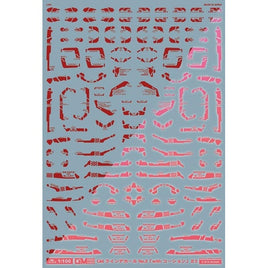 GM-585 1/100 GM ラインデカール No.2「with コーション」#2レッド&ネオンレッド