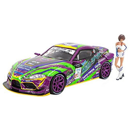 PR64-HKSA90-EVA01 POPRACE 1/64 エヴァRT初号機 GR Supra D1 Grand Prix Series 2020 with Race Queen Figur