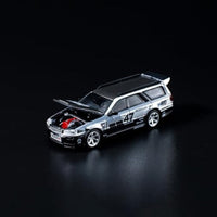 PR6400056 POP RABE 1/64 Nissan Stagea Chrome Silver