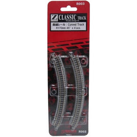 R003 曲線レール R170mm 45°(4本入)