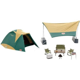 TC430002 TABLECAMP 1/43 コールマン キャンプセット タフワイドドームⅣ/300 (グリーン/ベージュ)