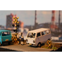 MS077 1/80ペーパーキット まちかどアクセサリーシリーズ 軽自動車バン(白・青・シルバー)
