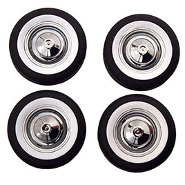 KKDCACC036 KK Scale 1/12 Fiat 500F Tire Set with rims White Sidewall Tires