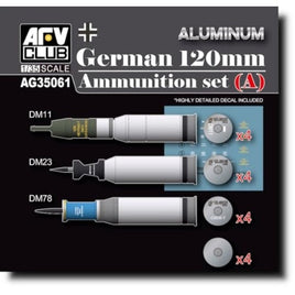 AG35061 AFV 1/35 ドイツ軍 120mm 弾薬セット(A) アルミニウム
