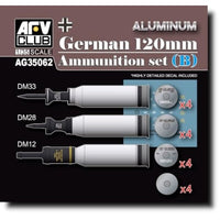 AG35062 AFV 1/35 ドイツ軍 120mm 弾薬セット(B) アルミニウム