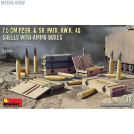 ミニアート MA35381 1/35 7.5 cm Pzgr. & Gr. Patr. Kw.K. 40砲弾&弾薬箱セット