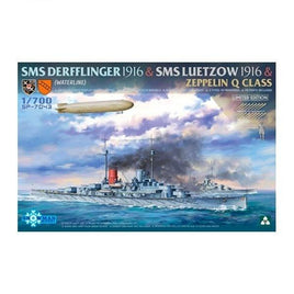 TKOSP-7043 タコム 1/700 SMS デアフリンガー 1916 & SMS リュッツオウ 1916 & ツェッペリン Q級飛行船 限定セット