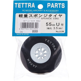 01130 軽量スポンジタイヤ 55φU 軸径3.5mm