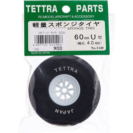 01140 軽量スポンジタイヤ 60φU 軸径4.0mm