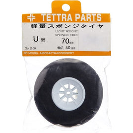01160 軽量スポンジタイヤ 70φU 軸径4.0mm