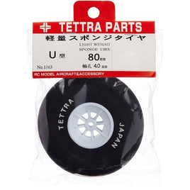 01163 軽量スポンジタイヤ 80φU 軸径4.0mm