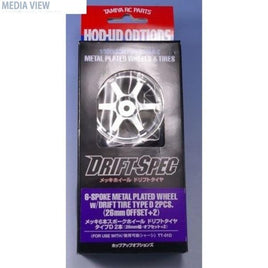 OP.960 メッキ6本スポークホイールドリフトタイヤタイプD2本(26mm+2)