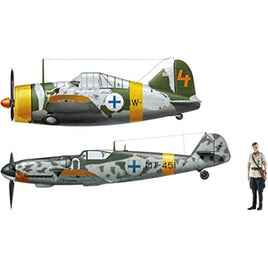 02439 1/72 B-239 バッファロー & メッサーシュミット Bf109G-6 'ユーティライネン'w/フィギュア