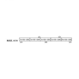 A0796 103系1200番代ユニット窓 分散冷房車 エメラルドグリーン 常磐・成田線 5両セット