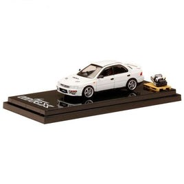 HJ642013AW HJ64 1/64 SUBARU IMPREZA WRX (GC8)  1992 with Engine Display Model Feather White