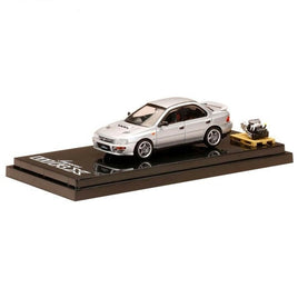 HJ642013AS HJ64 1/64 SUBARU IMPREZA WRX (GC8)  1992 with Engine Display Model Light Silver Metallic