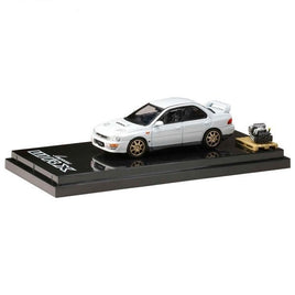HJ643013SW 1/64 SUBARU IMPREZA WRX  (GC8) STi Version II with Engine Display Model Fether White