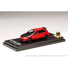 HJ642017AR HJ64 1/64 Honda CIVIC (EG6) JDM Style Customized Version with Engine Display Model RED