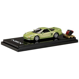HJ644006BGR HJ64 1/64Honda NSX Coupe  with Engine Display Model LIME GREEN METALLIC