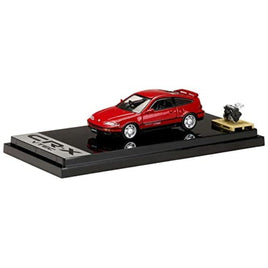 HJ642005R HJ64 1/64 Honda CR-X SiR (EF8) 1989 with Enigne Display Model RED PEARL