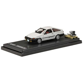 HJ644008AW HJ64 1/64 Toyota SPRINTER TRUENO GTV (AE86) with Engine Display Model WHITE