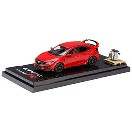 HJ641055AR HJ64 1/64 Honda CIVIC Type R (FK8) 2017 with Engine Display Model FLAME RED