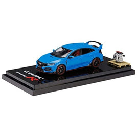 HJ642055ABL HJ64 1/64 Honda CIVIC Type R (FK8) 2020 with Engine Display Model RACING BLUE PEARL