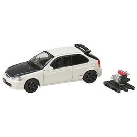 HJ643016BW HJ64 1/64 Honda CIVIC TYPE R (EK9) 1997 Customized Ver. with Engine Display Model CHAMPIO