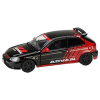 HJ643016CAV HJ64 1/64 Honda CIVIC TYPE R (EK9) 1997 YOKOHAMA ADVAN Customized Color Version