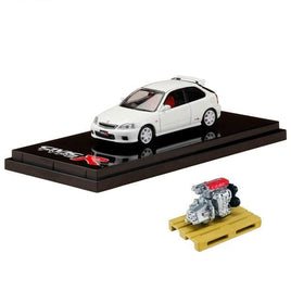 HJ642016W HJ64 1/64 Honda CIVIC TYPE R (GF-EK9) with Engine Display Model CHAMPIONSHIP WHITE