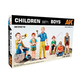 AK35016 AKインタラクティブ 1/35 子供フィギュア(少年) セット