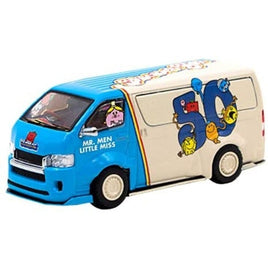 T64-038-MR 1/64 Toyota Hiace Widebody Mr. Men Little Miss 50th Anniversary With metal oil can
