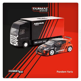 T64-080-ADV ターマックワークス 1/64 Pandem Yaris ADVAN With Truck Packaging