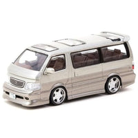 T64R-078-BR ターマックワークス 1/64 Toyota Hiace Wagon Custom Silver / Brown
