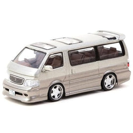 T64R-078-BR ターマックワークス 1/64 Toyota Hiace Wagon Custom Silver / Brown